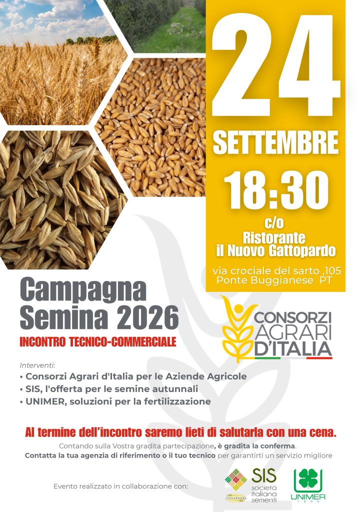 Semina 2026: al via gli incontri tecnici CAT con SIS e UNIMER